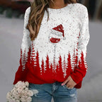 Print Crew Neck Soft Long Sleeve Casual Loose Y2K Winter Hoodie