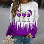 Print Crew Neck Soft Long Sleeve Casual Loose Y2K Winter Hoodie