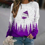 Print Crew Neck Soft Long Sleeve Casual Loose Y2K Winter Hoodie