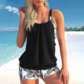 Print High Waist Tankini Two Piece Set
