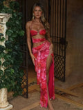 Print Maxi Slim Bodycon Vacation Dress