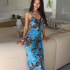 Print Slim Bodycon Maxi Vacation Dress