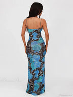 Print Slim Bodycon Maxi Vacation Dress
