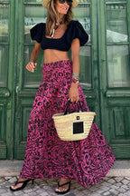 Printed A-Line Beach Skirt for Summer Casual Vacation