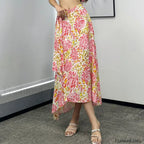 Printed Asymmetric Straight Skirt