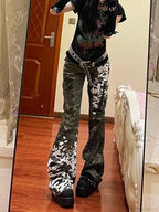 Printed Medieval Dragon Flared Pant
