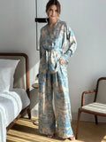 Printed Tie Up Pants Set