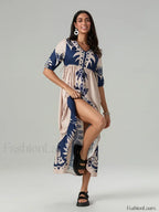 Printed V-Neck Summer Boho Dress