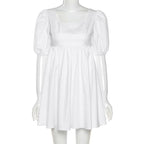 Step Into The Spotlight Puff Sleeve Square Collar Mini Dress