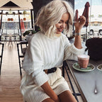 Lina Turtleneck Knitted Sweater Mini Dress