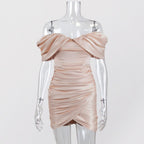 All In Love Off The Shoulder Satin Mini Dress