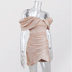 All In Love Off The Shoulder Satin Mini Dress