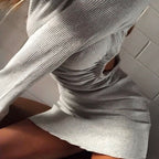 Isolde Ribbed Long Sleeve Casual Mini Dress