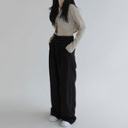 DressBetty - Women High Waist Wide Leg Long Suit Pants New Fashion Drawstring Loose Ladies Trousers Women Streetwear Casual Pantalones