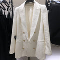 DressBetty - Women Vintage White Tweed Blazers Coat