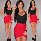 One Shoulder Spaghetti Strap Faux Leather Side Ruched Bodycon Mini Dress