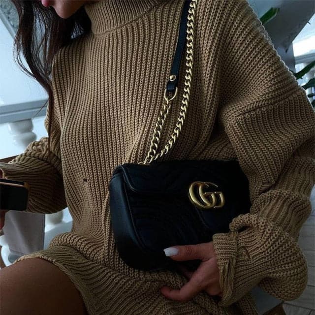 Oversized Distressed Ribbed Knit Drop Shoulder Sweater Dress