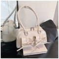 PU Leather Bow Shoulder Handbag
