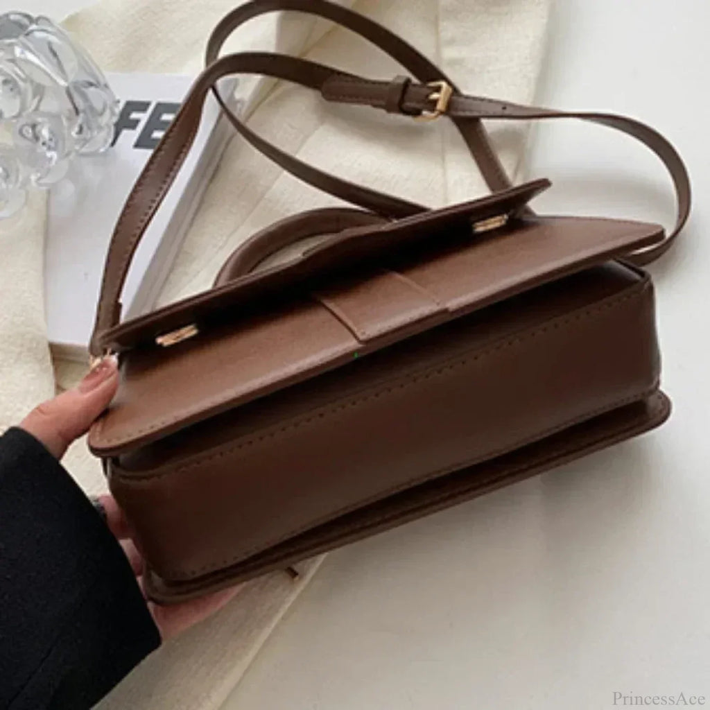 PU Leather Vintage Crossbody Underarm Satchel Women Handbag