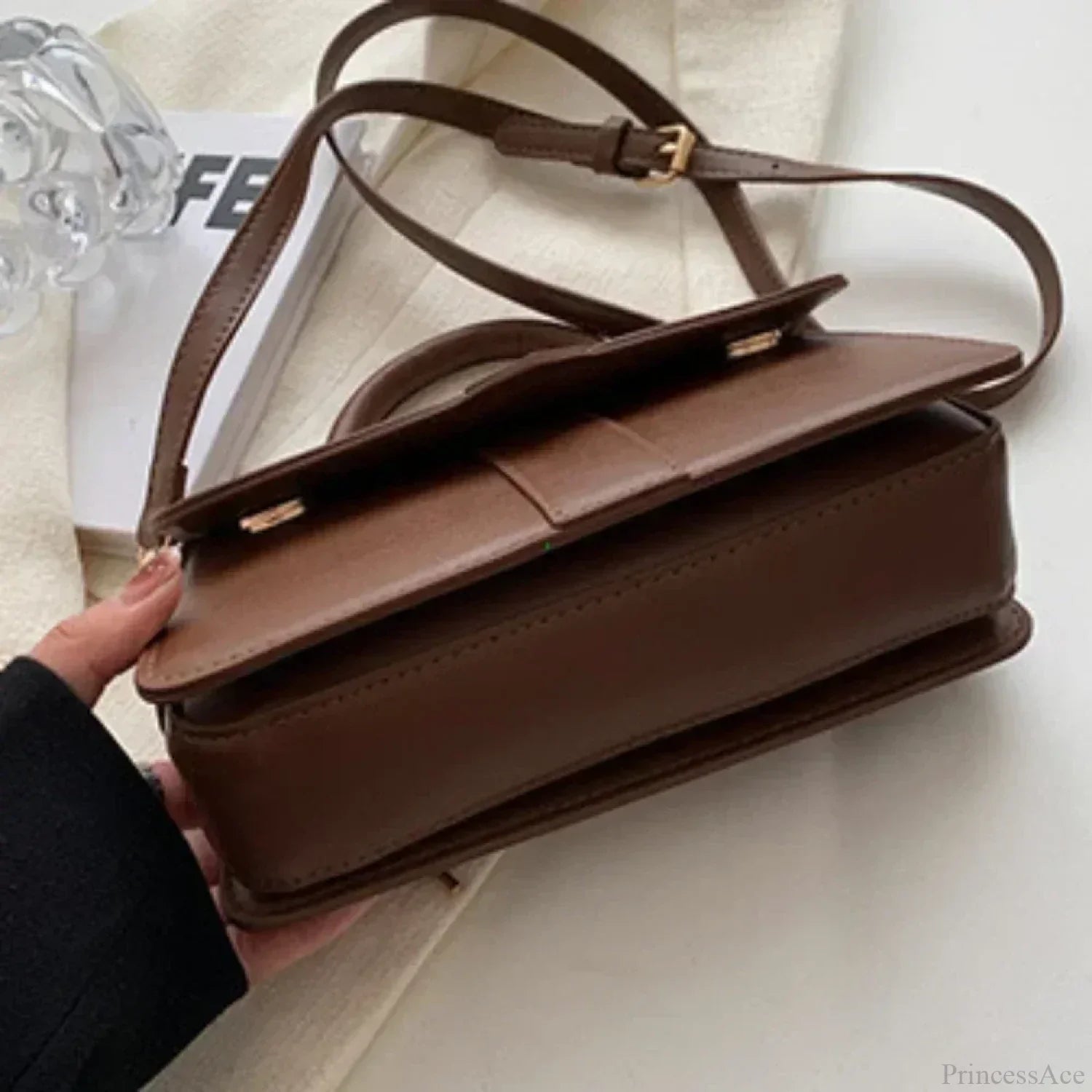 PU Leather Vintage Crossbody Underarm Satchel Women Handbag