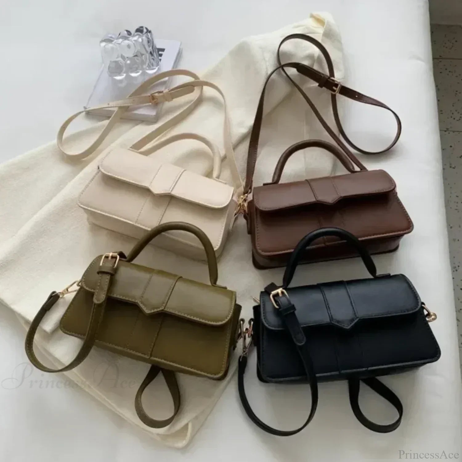 PU Leather Vintage Crossbody Underarm Satchel Women Handbag