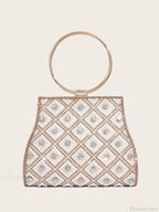 PU Rhinestone Clutch Bag for Women Party Wedding Fashion