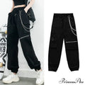 Punk Black Female Joggers Cargo Pants