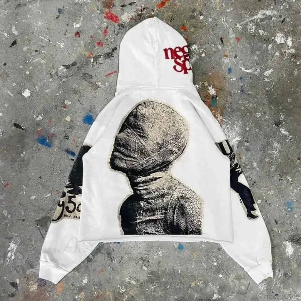 Punk Mummy Print Oversized Hoodie
