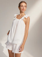 Pure Cotton Ruffle Shorts Set