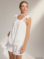 Pure Cotton Ruffle Shorts Set