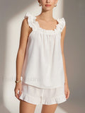 Pure Cotton Ruffle Shorts Set