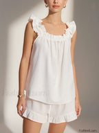 Pure Cotton Ruffle Shorts Set