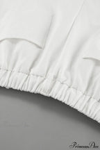 Pure Cotton White Drawstring Denim Pants