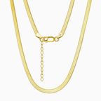 Sided Snake Flat Chain Necklace in Sterling Silver 3MM