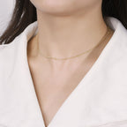 Quiet Luxury Tiny Bead 1MM Sterling Silver Curb Chain Necklace