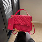 Quilted PU Leather Small Crossbody Handbag