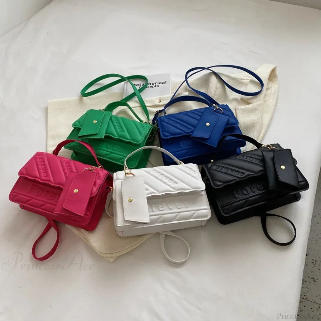 Quilted PU Leather Small Crossbody Handbag