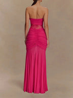 Rebecca Backless Off Shoulder Maxi Dress