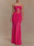 Rebecca Backless Off Shoulder Maxi Dress