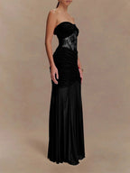 Rebecca Backless Off Shoulder Maxi Dress