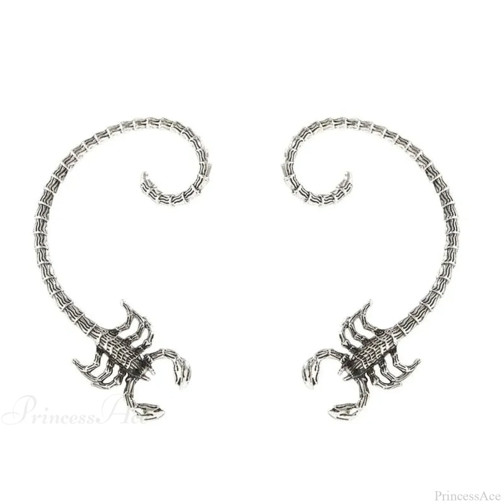Rebellious Dark Scorpion Metallic Serpent Clip Earring