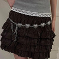 Rebellious Dark Silver Heart Waist Chain Belt