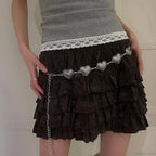 Rebellious Dark Silver Heart Waist Chain Belt