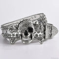 Rebellious Dark Skull Diamond Rhinestone Belt