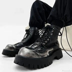 Rebellious Platform Ankle Gothic Motorcycle Boot