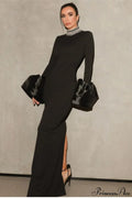 Red Bandage Flared Long Sleeves Party Dress