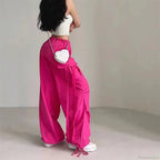Red Cargo Casual High Waist Hip Hop Pant