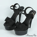 Red High Heels Platform Sandals with Buckle Strap - Women's Wedding Prom Shoes