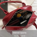 Red Patent Leather Hobo Shoulder Bag