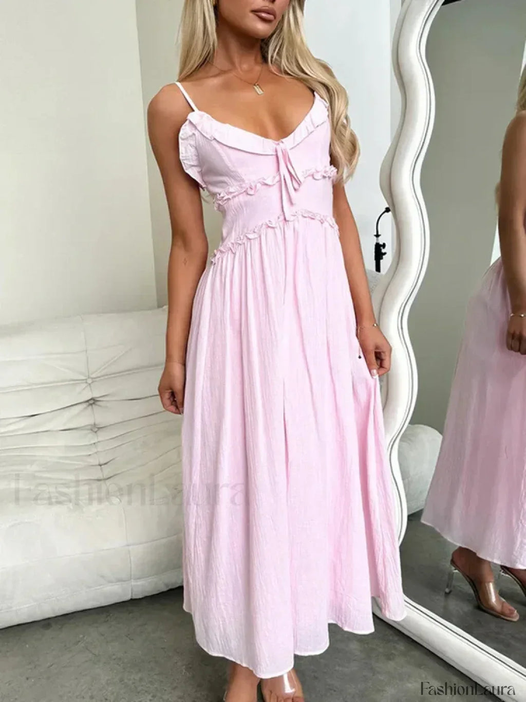 V-Neck Camisole Midi Dress